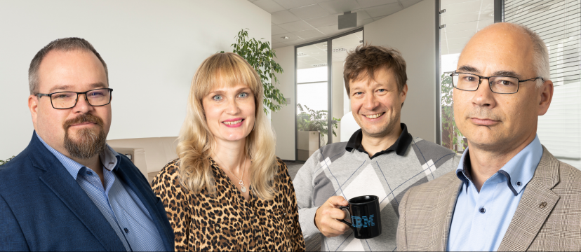 Elinarin tekoälykumppaniverkoston asiantuntijat: Tommi, Leena, Ari ja Mikko